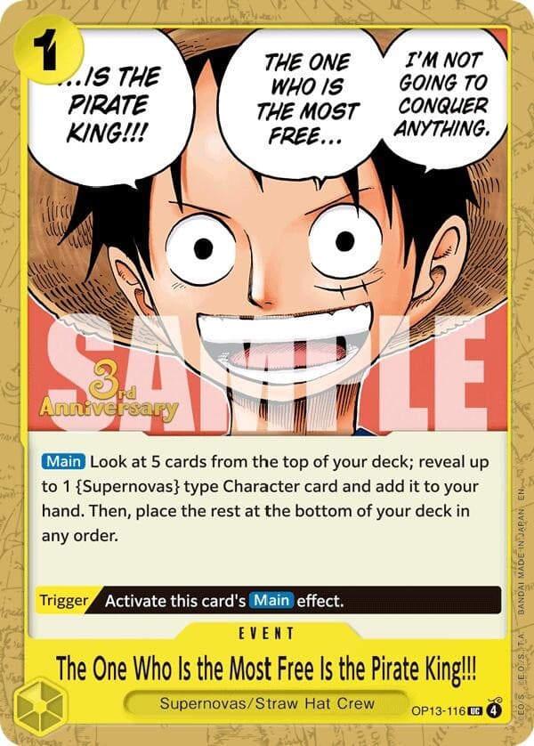 The One Who Is the Most Free Is the Pirate King!!! (3rd Anniversary Stamp)